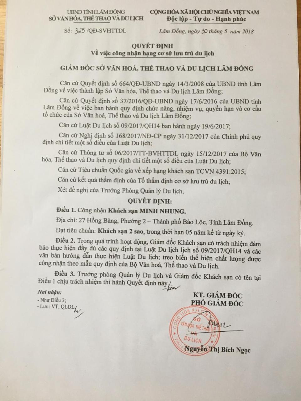 Minh Nhung Hotel Bảo Lộc Extérieur photo